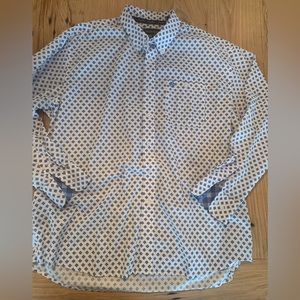 Wrangler George Strait Collection‎ White Blue Print Long Sleeve Men’s XXL PRE